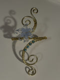 Blue x gold thick wired armcuff